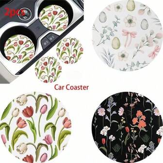 2 Packs Car Cup Holder Coasters, Car Coasters For Cup Holders, Cup Holder Insert, Universal Non-Slip Car Cup Coasters , Car Accessories Interior For Women And Man