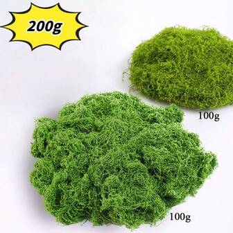 200g Enredadera de musgo artificial, expansible y versátil, adecuada para decoración de jardín, paisajismo y uso interior/exterior, diseño de micropaísaje simulado de césped de musgo DIY, decoración de plantas verdes en macetas y ventanas, diseño de paisaje