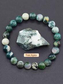 8mm Sunstone & Agate Crystal Beaded Handmade Bracelet - Stone Bracelet - View 31