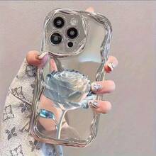 Funda para teléfono compatible con iPhone 17 Air/16e/15/14/13 Mini/12 Mini/11 Pro, Pro Max, Plus, diseño de borde curvo y electrochapado, lujo ligero y más avanzado - Plateado - Ver 5
