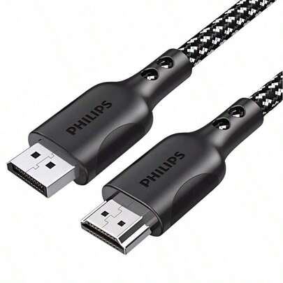 PHILIPS SWA3129B/93 DP轉HDMI高清線 支援4K 60Hz高頻寬傳輸 HDR色彩增強 適用於筆記型電腦桌上型電腦連接顯示器電視投影儀