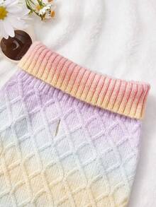 PETSIN 1pc Soft Knitted Gradient Color Sweater With Hoodie, Suitable For Cats And Dogs In Autumn And Winter - Multicolor - View 3