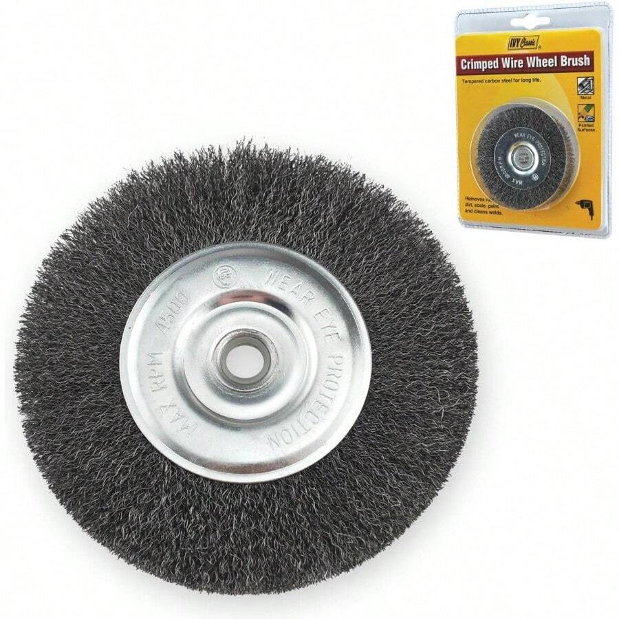 39050 3 - Inchx 1/2 - 3/8 - Inch Arbor, Carbon Steel Crimped Wire Wheel Brush - 0.012 - Inch Coarse, 1/Card - 3" rizado grueso - Ver 1