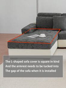 1 Vỏ bọc đệm ghế sofa chống trượt bằng vải Jacquard sang trọng, mềm mại và thân thiện với da, thân thiện với thú cưng, chống bụi bẩn, vỏ bọc ghế sofa đàn hồi, phù hợp với ghế sofa kết hợp hình chữ L và ghế sofa 1/2/3/4 chỗ ngồi (bán riêng lẻ), phù hợp cho mọi mùa - Màu xám đen - Xem 6