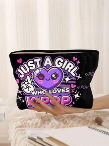 Esta bolsa de cosméticos con estilo K-Pop presenta patrones coloridos de K-Pop, es ligera y plegable con cremallera, lo que la convierte en una bolsa de aseo ideal para viajes. Es muy adecuada para mujeres y también es un gran regalo para fans de K-Pop, amigos y familiares (apropiada para ocasiones como Navidad, cumpleaños, graduaciones y aniversarios). Bolsa de maquillaje, bolsa de aseo, bolsa de viaje, artículos esenciales para vacaciones y cruceros, para hombres y mujeres