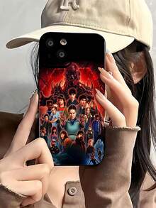 Estuche para teléfono Monster Squad Action Compatible con estuches para teléfonos   17  16 Pro Max  15 Pro Max  13 y  12 Hecho de material TPU a prueba de caídas, resistente al desgaste y cómodo de sostener Un gran regalo para familiares, amigos, seres queridos, novios/novias y para Halloween - Negro - Ver 1