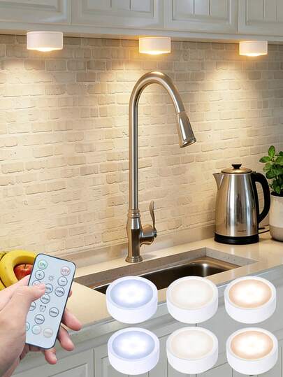 Wireless Remote Control LED Under Cabinet Light, Single LED Under Cabinet Light, Colorful Atmosphere Holiday Lighting, LED Pressure Sensitive Cabinet & Wardrobe Adjustable Night Light