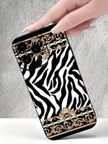Schwarz-weißes Zebramuster Phone Case Suitable for compatible with iPhone 17,16,16E/ SE4, 15, 14, 13, 12, 11, Air, PRO MAX, X, XS, XR, PLUS, MINI ,Case Suitable for compatible with Samsung Galaxy S22/23/24/25Ultra/ED - Verschiedenfarbig - Übersicht 3