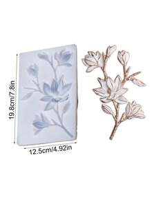 手工环氧树脂滴胶水晶材质欧式复古山茶花百合玉兰硅胶模具软陶瓷粘土模具玫瑰花卉香薰蜡烛石膏装饰模具石膏工艺品制作DIY家居装饰 - 白色 - 查看 3