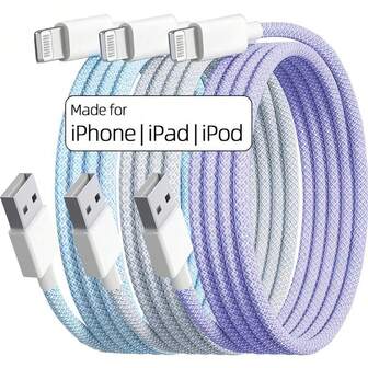 ナイロン編みケーブル 急速充電・データ転送ケーブル 急速充電 USB A - Lightning ケーブル iPhone 14 13 12 11 Pro Max XR XS X 8 7 6 Plus SE対応 スマホ iPad タブレット対応 屋内/屋外/旅行用