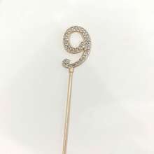 1个/10个合金水钻金色数字0-9蛋糕装饰插牌 生日装饰 婚礼装饰 数字蛋糕装饰 - 彩色 - 查看 27