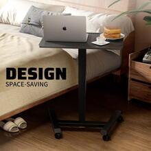 Mobile Standing Desk Pneumatic Adjustable Height 25.6 X 17.7 Inch Mobile Desk Adjustable Height On Wheels Sit Stand Up Desk Home Office Computer Desk Black + Single - Black - View 6