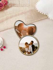 Customized Photo Brooch Personalized Memorial Photo Pin Heart Round Square Lapel Pin Jewelry Gift - Multicolor - View 3