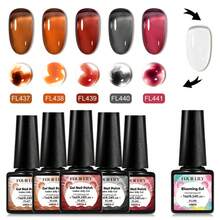 FOUR LILY 6pcs Amber Gel Nail Polish Set 7ml - Brown Nude Pink Translucent Gradient Long-Lasting Semi-Permanent Nail Art - Multicolor - View 7