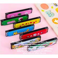 1pc/5pcs/10pcs/20pcs Painted Harmonica, 16/24 Hole Double Row Mouth Organ, Durable And Easy To Play, Suitable For Beginners, Musical Instrument Toy For Students, Defective Version With Minor Scratches And Dents That Do Not Affect Usage, Assorted Color And Pattern Designs Shipped Randomly - Random Color - View 7