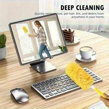 21/11pcs Double-Sided Electrostatic Dusting Duster Replacement Pads With Handle-360° Dust Remover, Suitable For Cleaning Dust, Pet Hair, Fuzz And Paper Clips, Household Cleaning Supplies, Furniture & Car Dusting Tool, Static Duster, Cleaning Tool - Purple - View 6