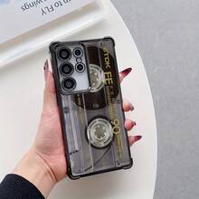 Funda de teléfono de cinta vintage musical para Samsung Galaxy S25 S24 S23 S22 S21 FE Ultra Plus 4G 5G, a prueba de golpes, transparente y suave funda para celular estilo retro música cassette carcasa protectora transparente ideal para amantes de la música como regalo de Navidad navideñas Christmas accesorio de moda para fiestas y conciertos - Mezcla de colores - Ver 5