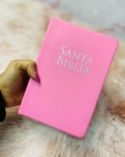 Biblia Cristiana Reina Valera 1960 - Letra Grande - Vinil Rosada Letra 12 puntos Edicion Especial