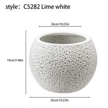 1 件超大仿石球形圆形塑料花盆，落地式人造植物装饰盆，大直径双层圆形塑料花盆，多肉植物盆，树盆，大圆球家居装饰，酒店人造绿色植物盆，适合在家庭露台花园种植大型植物