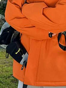 CAMEL CROWN Áo khoác trượt tuyết nữ chống thấm nước ấm áp mùa đông áo khoác tuyết có mũ trùm đầu trượt tuyết - Oxit cam - Xem 4