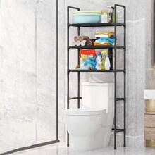 Personalized Bathroom Storage Rack Multi-Layer Space-Saving Organizer Rack Above Toilet - màu đen - Xem 6
