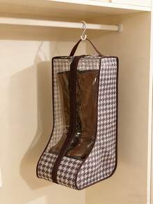 2个靴子收纳袋，长靴和短靴收纳袋，新款时尚透明防尘靴套，适用于女士过膝靴和踝靴，无纺布靴袋，带拉链和提手，方便旅行和居家收纳，加厚防水透气，节省空间 - 是旅行、衣橱整理和鞋子保护的理想选择，适用于平底鞋、踝靴和过膝靴。