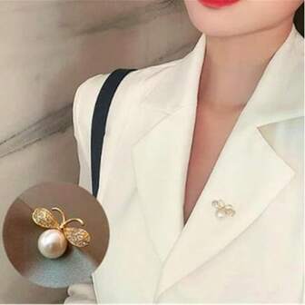 סיכת בטיחות אלגנטית עם ריינסטון - אביזר רב-תכליתי למותניים ולחזה לנשים