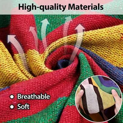 1件休闲流苏吊椅，优雅流苏吊椅，柔软耐用的座椅材质，适合户外公园、阳台、露营、花园、庭院 - 轻便便携休闲吊床（不含坐垫），经典吊椅，花园躺椅，经典悬挂设计，坚固的绳索结构。