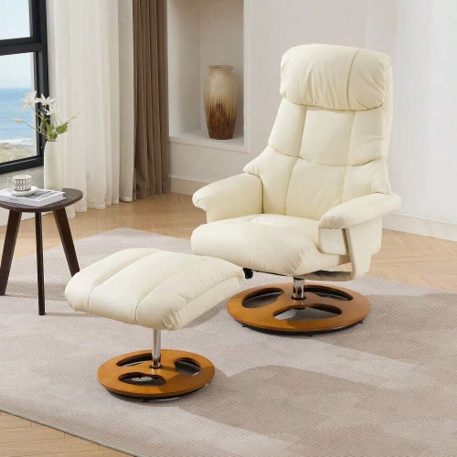 Living Room Chairs - White PU - View 1
