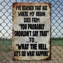 CIF BUY Retro "You're So Old For My Brain" Vintage Humor Metal Sign, Funny Aluminum Wall Art Decor For Home Bar Cafe Garage Garden Man C - 彩色 - 查看 3