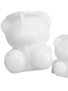 Molde de cubitos de hielo con forma de osito blanco, molde de silicona para hacer hielo en el hogar - Blanco - Ver 5