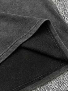 Oversized Distressed Black Sleeveless Tank Top, Loose Fit, Vintage Washed, Wide Shoulder Design, High Street Style For Summer - Black - View 11