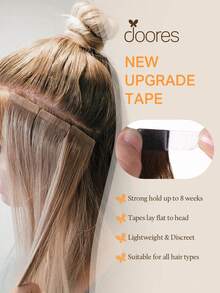 DOORES 50g 20pcs Tape In Hair Extensions 100% Real Human Remy Hair, Heat Friendly & Colorable Seamless Tape Adhesive Straight Skin Weft Tapeins For Thin Hair Woman Add Volume & Length, Easy To Apply Hair Transformation, Holds Up Well For Cosplay, Daily Use, Graduation, Anniversary, Holiday Hairstyles - S9/60 - View 6