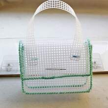 1 pieza Bolsillo interior tejido a mano, Tablero de tejido de plástico, Hacer billeteras DIY, Manualidades - Multicolor - Ver 11