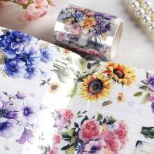 Journaling Scrapbook PET Tapes - Floral Scrapbooking Junk Journal Supplies, Flower Decorative Tapes Art Crafts, Aesthetic Washi Tapes Scrapbooking Supplies, Floral Journaling Tapes - Bundles Of Flowers - View 7