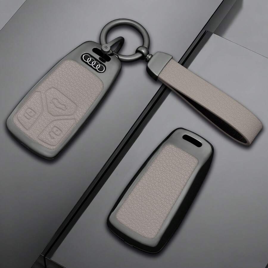 适用于奥迪 A1 A2 A3 A4 S4 A5 S5 A6 A7 S7 A8 S8 Q1 Q2 Q3 Q4 Q5 Q6 Q7 Q8 RS4 RS5 RS7 TT E-Tron TTS TFSI 的合金汽车钥匙壳套/钥匙包/遥控器 - 均碼 - 查看 1