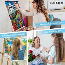 Pintura por Números, 40 * 50cm Cuadros para Pintar con Numeros y Pintura Lienzo y Pinturas Acrílicas, Acrílico Kit de Pintura con 3 Pinceles, Ideal para Decoración Hogar (Peonía blanca) - 1 - Ver 7