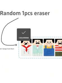 1/4个可爱秃头叔叔橡皮擦，散装秃头橡皮擦，适用于办公桌，宠物趣味橡皮擦，返校礼物，学校课堂奖励 - 彩色 - 查看 13