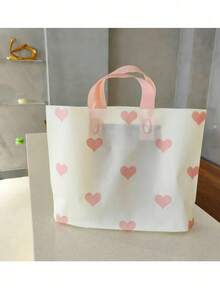 心形加厚塑料礼品袋，可重复使用，大容量购物袋，生日惊喜礼品包装。心形哑光手提包，精致哑光工艺，优雅便携设计，轻松营造生日、返校派对、婚礼、新娘送礼会、婴儿送礼会、万圣节、圣诞节、感恩节等各种场合的隆重送礼氛围。 - 彩色 - 查看 5