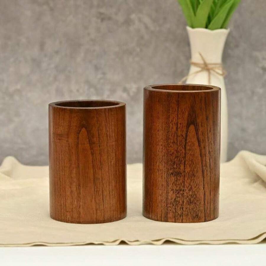 Jujube Wood Chopstick Holder, Household Draining Basket, Wooden Chopstick Container For Restaurant, BBQ, Kitchen - Redwood - View 1