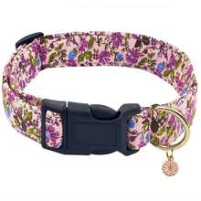 Cute Floral Dog Collars With A Little Flower Charm For Female Male Cats Puppies Small Medium Large Dogs - Dusty Pink - View 8
