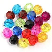 20-200 hạt acrylic tròn, nhiều màu sắc, bóng, dùng làm hạt đệm rời cho việc làm trang sức DIY như vòng tay, dây chuyền, bông tai. - phần tròn - Xem 12