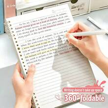 Caiet spiralat ondulat frumos, 120 de pagini A5/B5 - (Compact și portabil) Design pastelat albastru moale cu ocean, temă plajă cu păr frumos - Potrivit pentru școală, birou, studenți, profesori, pentru întoarcerea la școală, cadou ideal pentru prieteni - Legare durabilă și hârtie de înaltă calitate