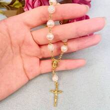 Rosario de Bautizo Beads Dedos Bautista Rosario de acrlico para el  Rosario para el Da de la Primera Comunin Regalo de de - inicial - Ver 3
