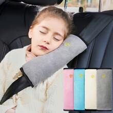 1pc Safety Seat Belt Pillow, Car Belt Plush Breathable Cushion Vehicle Shoulder Protection Best Seller Auto Accessories - Multicolor - View 4