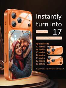 1 Customized Orange Phone Case With Personalized Signatures For Friends, Couples, And Family. Compatible With IPhone 17 Promax/17AIR/17Pro/17 Magnetic Matte Shell, Upgraded Full Camera Protection, Compatible With Frosted Semi Transparent Shockproof And Scratch Resistant Ultra-Thin Shell, Military Grade Protection - Orange - View 3