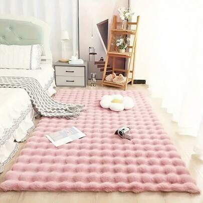 1pc Soft & Fluffy Solid Color Faux Rabbit Fur Rug, Plush Comfortable Carpet, Minimalist & Elegant, Suitable For Sofa Cushion, Chair Seat, Bedroom Bedside, Living Room & Bedroom Home Decor, Best Winter Home Carpet For Living Room, Bedroom, Bedside, Sofa, Closet