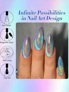 BORN PRETTY 10ml 彩虹极光猫眼磁性凝胶指甲油 HEMA TPO 无晶莹流动 可轻松卸除 UV LED DIY 沙龙指甲油 - 彩色 - 查看 6