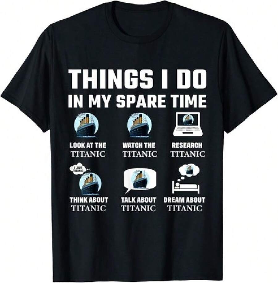 Fun Things I Do In My Free Time Unisex T-Shirt Birthday Gift For Kids - 黑色 - 查看 1