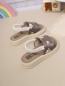 2022 Summer New Kids Sandals, Girls Casual Fashion Versatile Soft Bottom Round Toe Open Toe Flat Sandals, Student Sandals, Princess Sandals, Girls Fashion Flat Beach Sandals - Coffee Brown - View 5